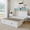 White Without Mattress, variant on Queen Murphy Bed with LED Lights & Charging Station, White Farmhouse Foldable Wall Bed with Open Shelves & Drawers, Space-Saving Cabinet for Home Office, Guest Room, Heavy-Duty