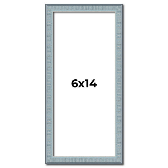 6x14 Frame Rustic Sky Blue Solid Wood Picture Frame | 0.75 Inch Moulding Width |Includes UV Acrylic