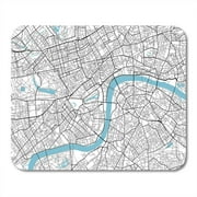 Black and White City Map of London with Well Organized Separated Layers Mousepad Mouse Pad Mouse Mat 9x10 inch