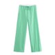 thumbnail image 3 of HH TRAF 2024 Camisas sueltas de calle para mujer Blusa de verano de un solo pecho con bolsillo y mangas largas con cuello vuelto verde a la moda para mujer, 3 of 5