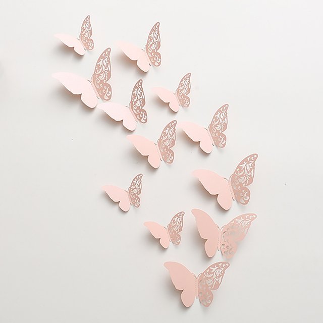 Affordablo 2025 Peel And Stick Tile Decals Clearance 3D Three Dimensionals Hollow Pearl Paper Simulation Butterfly Wall Sticker