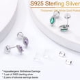 thumbnail image 5 of TINGN Marquise Cut Birthstone Halo Earrings for Women 18K White Gold Plated S925 Sterling Silver V Setting Birthstone Stud Earrings for Women Jewelry Gifts, 5 of 7