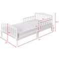 thumbnail image 5 of Zimtown Toddler Bed, Wood Kids Bedframe Children Classic Sleeping Bedroom Furniture w/Safety Rail Fence (White), 5 of 13