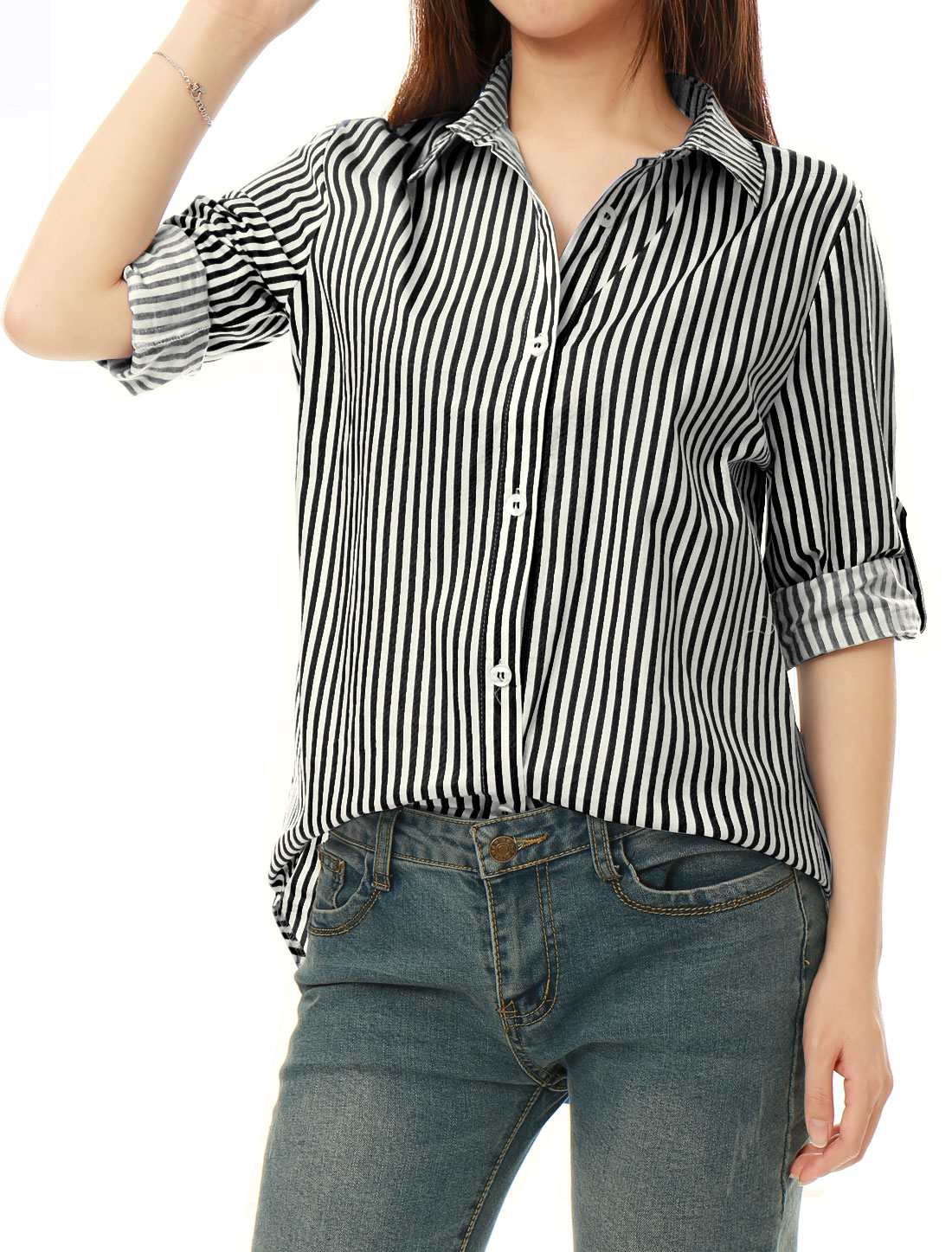 black and white high low top