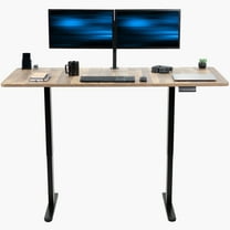 VIVO Electric Dual Motor 71” x 30” Standup Desk, Reclaimed Wood Top, Black Frame