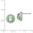 thumbnail image 2 of Sterling Silver CZ & Simulated Paraiba Tourmaline Post Earrings, 2 of 2