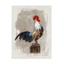 Canvas Wall Art - Shanda Louis 'Cock-a-doodle-do' Wall Art for Living Room, Bedroom, or Office Décor by Trademark Fine Art - 14 x 19 Inches