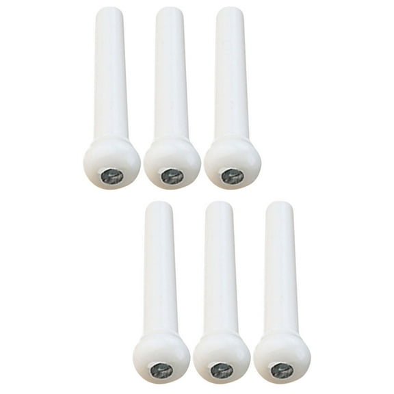 DINHEAROM 6Pack Acoustic Guitar Bridge Pins Plastic Round for Guitarists Musical Instrument Maintenance