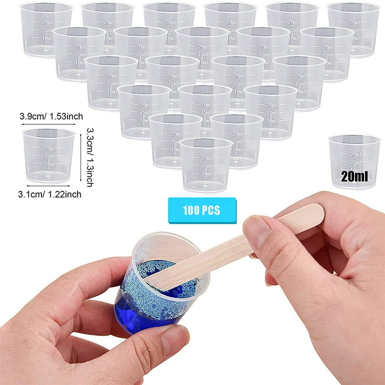 Small Measuring Cup with Lid, Cup, Medication Cup, Dispensing Cup, Measuring Cup, Size: 20 mL, Blue