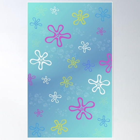 Bikini Bottom (Hawaiian Theme) Poster Wall Art, Modern Wall Decor For Living Room Bedroom, 8x12 UNFRAMED