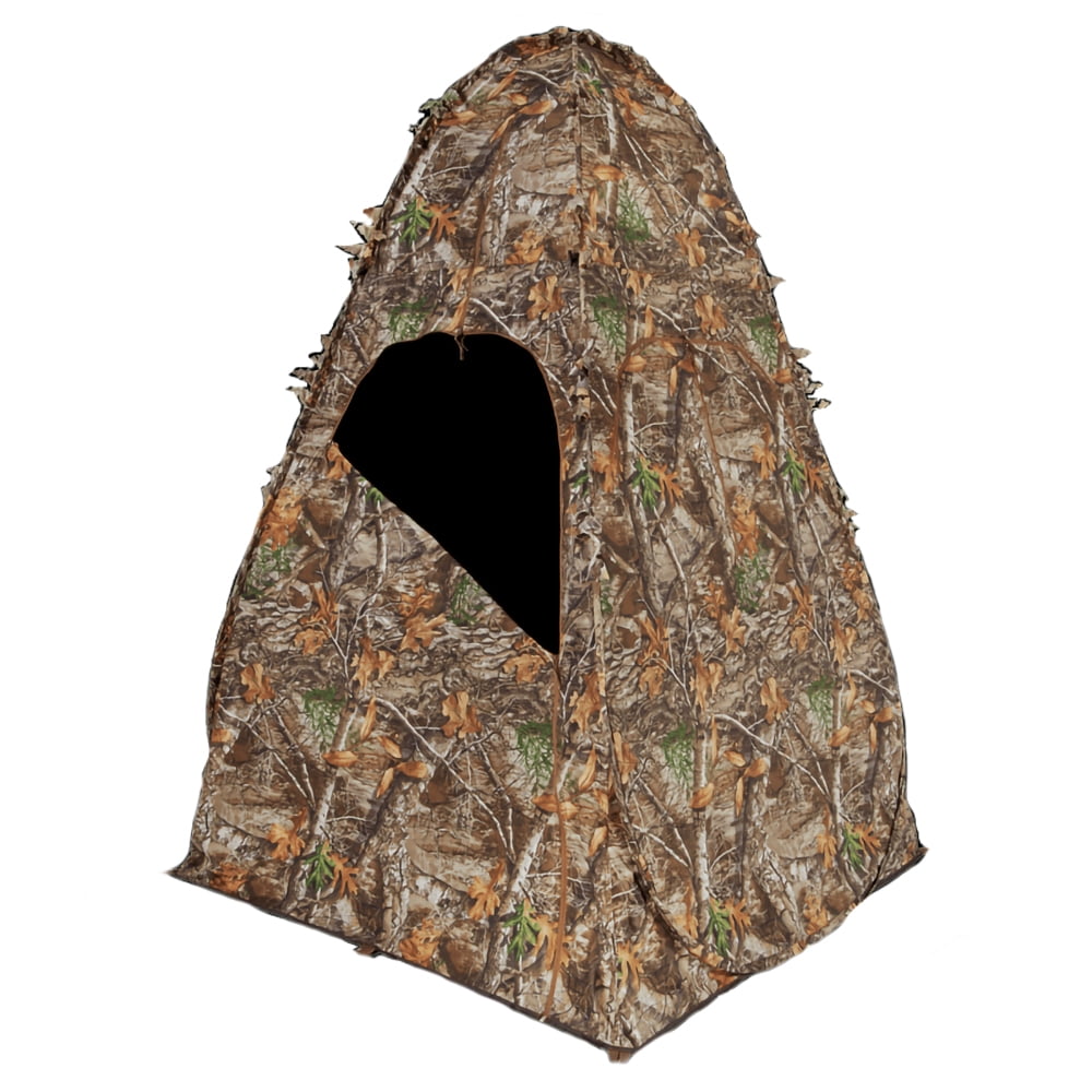 Ameristep Outhouse Lightweight Durable Hunting Spring Steel Mossy Oak Break-Up Country Ground Blind - 1 Hunter Concealment - Easy Setup & Takedown