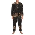 thumbnail image 3 of Sikiie Starry Night Black Sheep Mens Pajama Set, Soft Warm Long Sleeve Sleepwear, Cozy Button-Down Pjs for Men-Large, 3 of 7