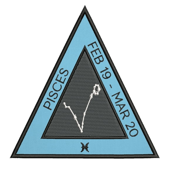 Pisces Horoscope 4 Inch Iron Or Sew On Embroidered Fabric Badge Patch Astrology, Zodiac Iconic Series