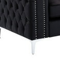 thumbnail image 4 of Joni 40 Inch Armchair, Chesterfield Design, Button Tufting, Black Velvet - Saltoro Sherpi, 4 of 5