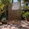 thumbnail image 2 of Tcbosik 76"H x 48"W Metal Privacy Screen, Decorative Privacy Fence, Freestanding Privacy Panel for Balcony, Patio, Deck, Garden, Backyard, Brown, 2 of 8