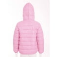 thumbnail image 4 of iEFiEL Kids Girls Winter Coat Teens Puffer Jacket Long Sleeve Hoodie Ultra Lightweight Down Jacket Outerwear Pink 15-16, 4 of 7