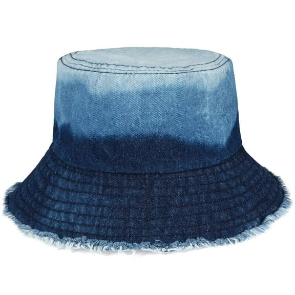 JASGOOD Denim Bucket Hat for Women Men Large Summer Cap Outdoor Sun Hat for Fishing Hiking Beach Sports