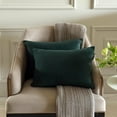 thumbnail image 5 of Bottle Green Decorative Lumbar Pillow Cover 20"x36" | Pack of 2 Modern Velvet Oblong Cushion Cover Solid | Plain Solid Pillowcases for Bed, Couch & Sofa, Modern Home Décor - Bottle Green Velvet Dream, 5 of 9