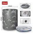 thumbnail image 4 of 12oz Coffee Tumblers Gray Dinosaur Skeletons Fossils Pattern Stainless Steel Vacuum Insulated Travel Tumbler Coffee Cups Mug with Lid and Straw with Cleaning Brush for Cold & Hot Drinks, 4 of 5