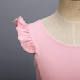thumbnail image 6 of IBTOM CASTLE Toddler Kids Girls Ruffle Flutter Sleeve Ballet Dance Tutu Skirted Leotard Ballerina Dancewear 3-4 Years Pink, 6 of 9