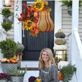 thumbnail image 4 of DPTALR Halloween Orange Big Hydrangea Wreath Decorative Door Hanging, 4 of 9