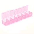 thumbnail image 2 of 7 Grid Plastic Box, 7 Small Grids Travel Repacking Box Divide Storage Container  For Store Earrings Necklaces Beads, Finger Rings Blue,Purple,White,Pink, 2 of 8