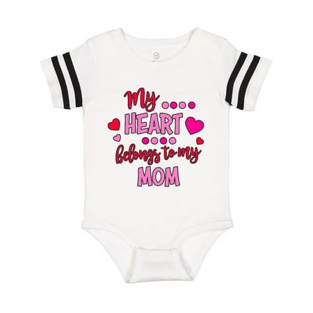 

Inktastic My Heart Belongs to my Mom Gift Baby Boy or Baby Girl Bodysuit