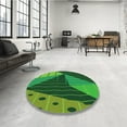 thumbnail image 4 of Ahgly Company Machine Washable Indoor Round Transitional Deep Emerald Green Area Rugs, 4' Round, 4 of 7