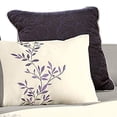 thumbnail image 4 of Benjara BM225189 Polyester Comforter Set with Leaf Embroidery, Gray & Purple - King Size - 7 Piece, 4 of 5