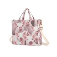 thumbnail image 2 of Pigs Pink Corduroy Tote Bag Handbag Large Messenger Bag Shoulder Crossbody Zipper Bag Purse, 2 of 8