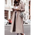 thumbnail image 2 of Zaldita Women's Classic Lapel Trench Coat Open Front Fall Winter Overcoat Jacket with Belt Beige L, 2 of 4