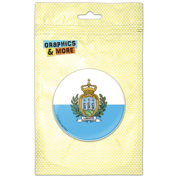San Marino National Country Flag Pinback Button Pin Badge