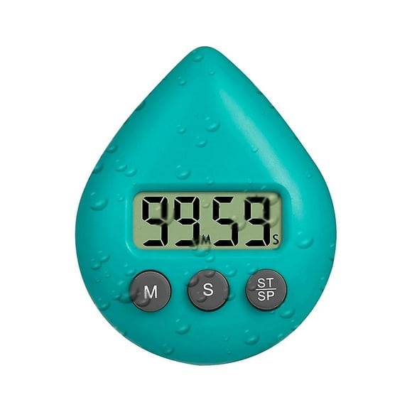 Silent Non-ticking Battery Operated Shower Timer, Waterproof Digital Timer, Small Size Cute Timer Green