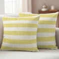 thumbnail image 2 of Yellow Striped Outdoor Pillow Covers 18x18 Set of 2, Waterproof Patio Throw Pillowcase Protectors, Farmhouse Vintage Stripes Square Decorative Pillow Shams Cushion Covers for Seat Bed Couch Sofa, 2 of 8