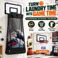 2-in-1 Basketball Hoop Laundry Hamper – Fun Hoop Storage Basket For ...