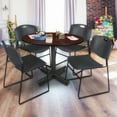 thumbnail image 2 of Regency Kobe 48 in. Round Breakroom Table- Mahogany, 4 Zeng Stack Chairs- Black, 2 of 8