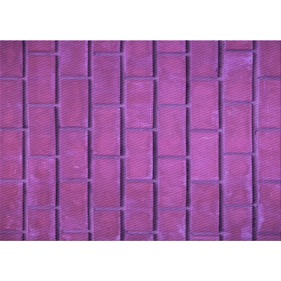 Ahgly Company Machine Washable Indoor Rectangle Transitional Medium Violet Red Pink Area Rugs, 7' x 10'