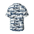 thumbnail image 2 of Xecao offers the Palm Tree for Men's Casual Short-sleeved Shirt, a button-up collared shirt with a pocket, perfect for beach vacations and yacht travel in the Large size., 2 of 7
