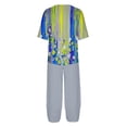 thumbnail image 5 of Nrmvnmi Women's Summer 2 Piece Outfits Casual Floral Prints Short Sleeve Pajama Tops Wide Leg Pants Lounge Sets Tracksuits Mothers Day Gifts, 5 of 5