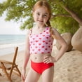 thumbnail image 2 of HAYIMI Child Casual Girls Two Piece Swimsuits Patchwork Flower Long Sleeve Cute Heart Stripe Print Summer Beach Swimwear For Toddler Kids Photo Leisure Fashion Bathing Suit, 2 of 7