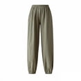 thumbnail image 7 of Womens Casual Pants Elastic Waist Joggers Cotton Linen Trousers,Army Green Size L, 7 of 7