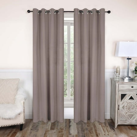 Superior Solid Blackout Curtains, Set of 2, 52" X 72", Taupe