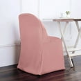 thumbnail image 4 of Efavormart 10 Pack Dusty Rose Polyester Folding Chair Covers, Reusable Stain Resistant Slip On Chair Covers, 4 of 11