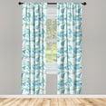 thumbnail image 3 of Ambesonne Nautical Curtains, Ocean Shell Starfish, Pair of 28"x84", Mint Blue, 3 of 5