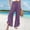 Purple, variant on FENGGHAO Women's Spring And Autumn Casual Fashion Loose-Fit Asymmetric Hem Cotton-Linen Blend Relaxed Pants