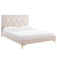 thumbnail image 2 of Modway Kendall Performance Velvet Queen Bed in Pink, 2 of 10