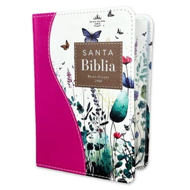 Biblia para Mujer de Bolsillo RV1960 imit piel con canto floral fucsia