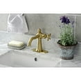 thumbnail image 2 of Kingston Brass KSD154BXBB Nautical One-Handle Single-Hole Bathroom Faucet with Deck Plate and Push Pop-Up Drain, Brushed Brass, 2 of 7