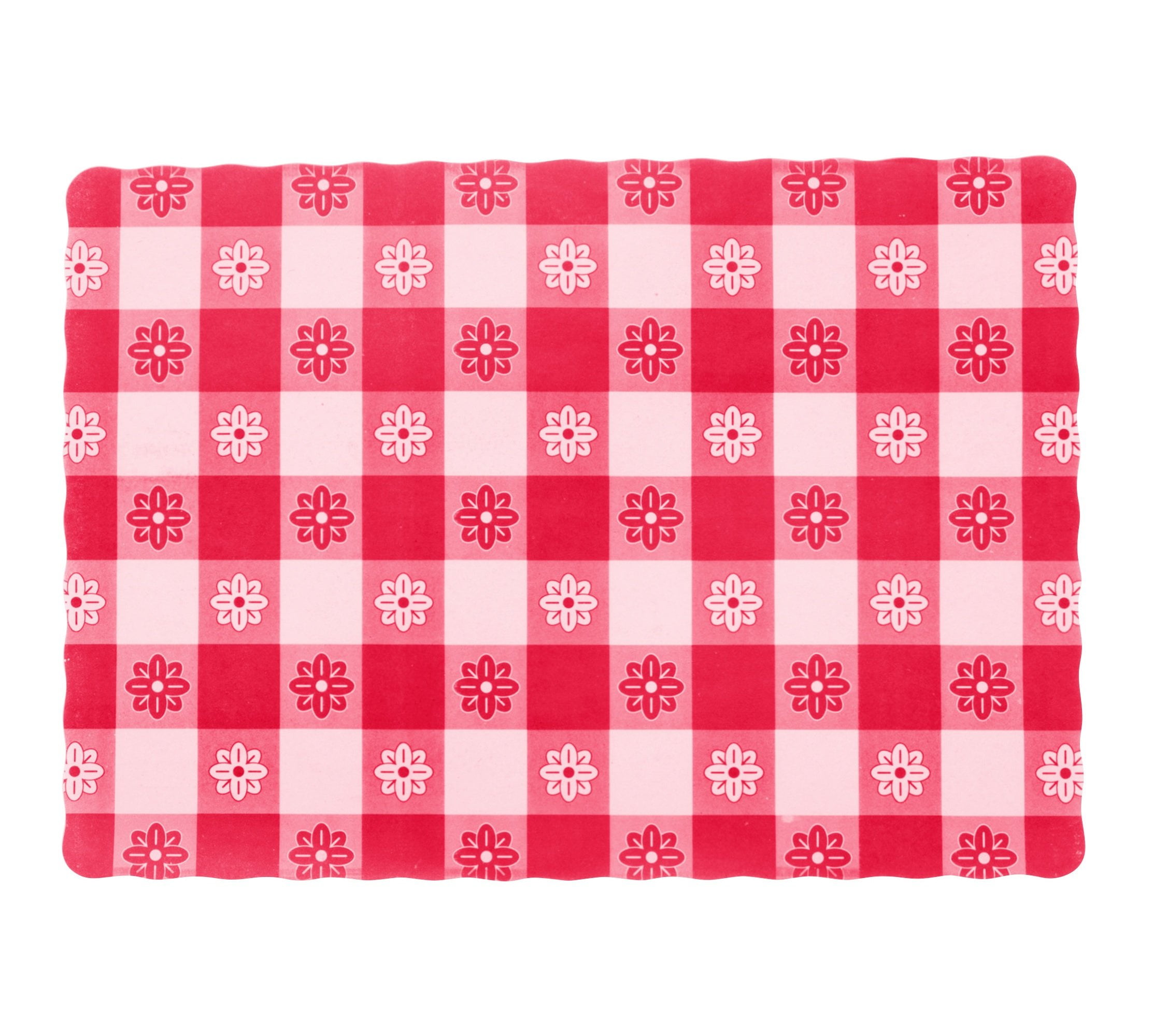 Red Gingham Colored Paper Placemats 9 3/8in. X 13 1/4in. 25 Pack
