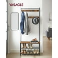 thumbnail image 2 of VASAGLE Entryway Coat Rack with Shoe Bench, Shoe Rack with Hall Tree, Modern Style，Rustic Brown and Black, 2 of 5